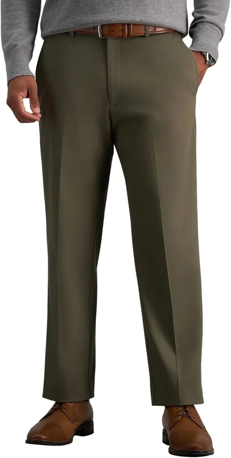 Elevate Your Wardrobe with Men's Premium No Iron Khaki Classic Fit Flat Front Casual Pants – Perfect for Every Occasion!
