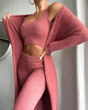 3 - Piece Fuzzy Fleece Loungewear Set - aura - fashion3 - Piece Fuzzy Fleece Loungewear SetSB76767Mijn winkelaura - fashion
