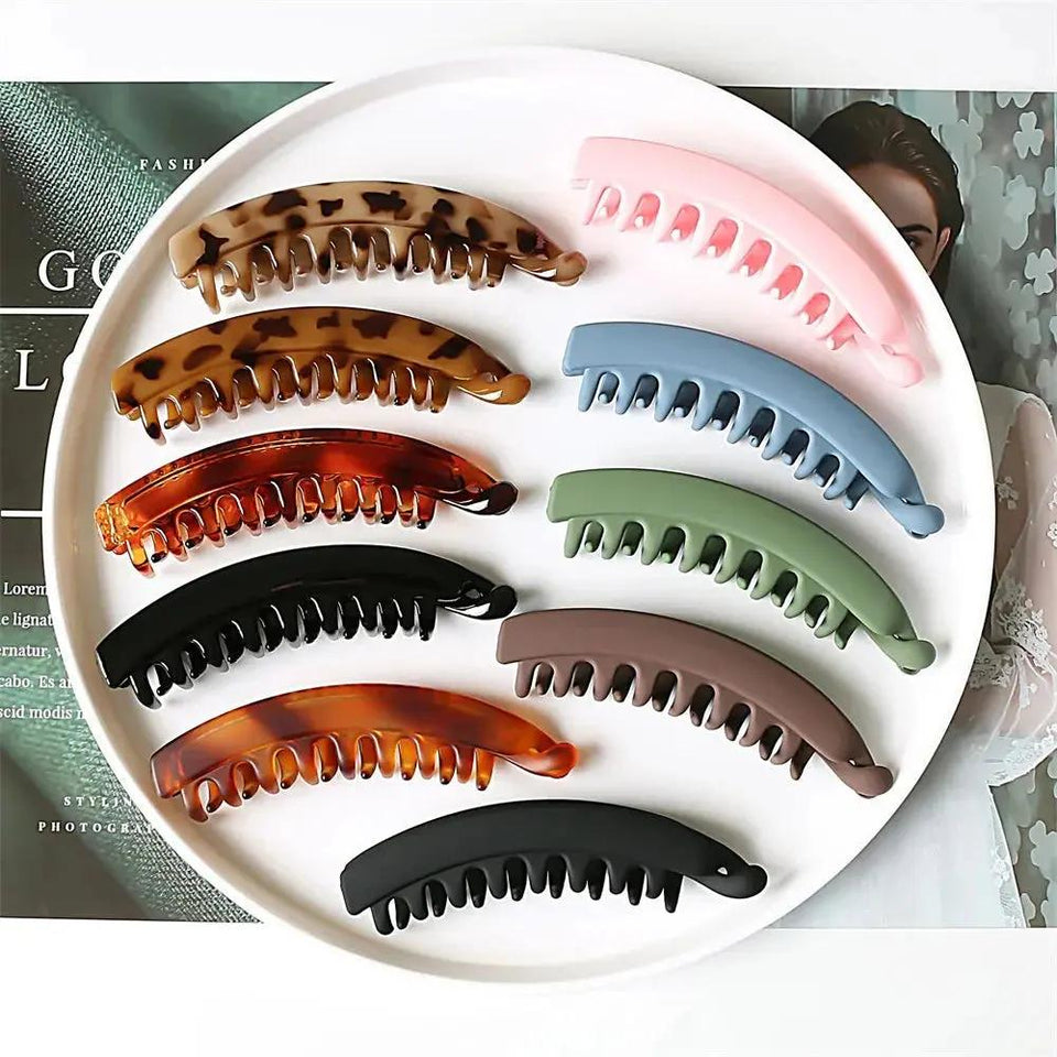 Frosted Solid Color Banana Hair Clips – Fashion Ponytail Barrettes & Hair Claws for Women - aura - fashionFrosted Solid Color Banana Hair Clips – Fashion Ponytail Barrettes & Hair Claws for WomenFrosted Solid Color Banana Hair Clips – Fashion Ponytail Barrettes & Hair Claws for WomenMijn winkelaura - fashion
