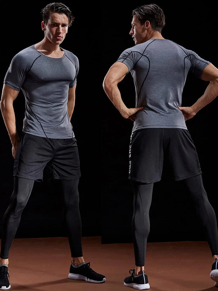 Elevate Your Game with the 2025 Men's Compression T-Shirt - Quick Dry, Elastic Sportswear for All Seasons!