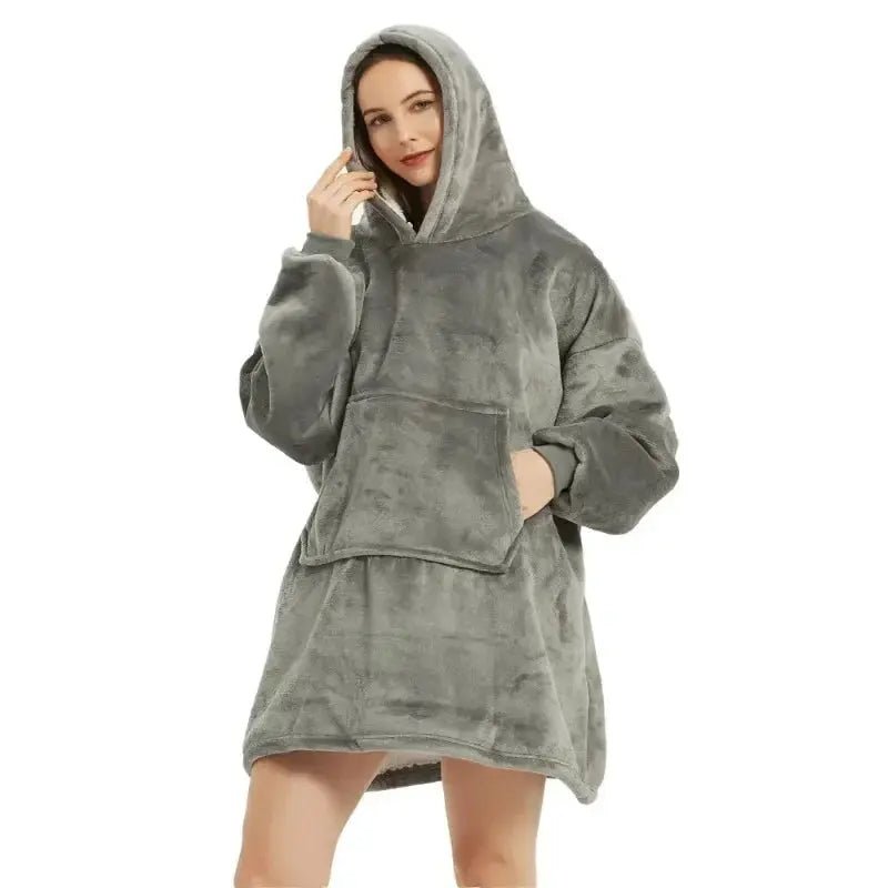 Oversized Fleece Pullover Hoodie Blanket for Men and Women with Long Flannel Sleeves - aura - fashionOversized Fleece Pullover Hoodie Blanket for Men and Women with Long Flannel SleevesOne SizeOversized Fleece Pullover Hoodie Blanket for Men and Women with Long Flannel Sleevesaura - fashionaura - fashion