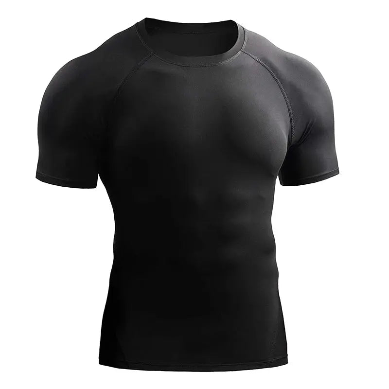 Elevate Your Game with the 2025 Men's Compression T-Shirt - Quick Dry, Elastic Sportswear for All Seasons!