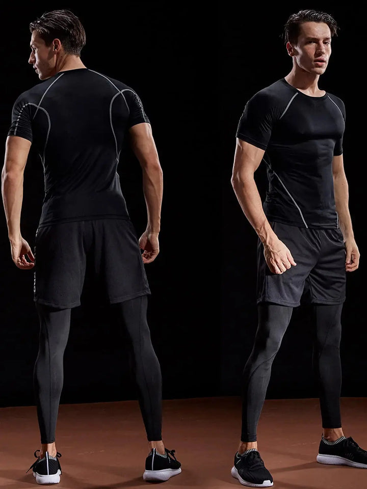 Elevate Your Game with the 2025 Men's Compression T-Shirt - Quick Dry, Elastic Sportswear for All Seasons!