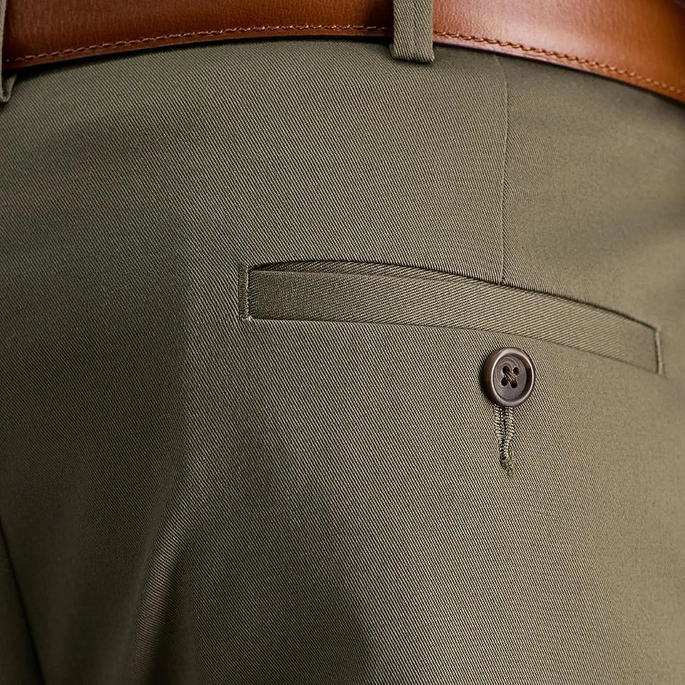 Elevate Your Wardrobe with Men's Premium No Iron Khaki Classic Fit Flat Front Casual Pants – Perfect for Every Occasion!