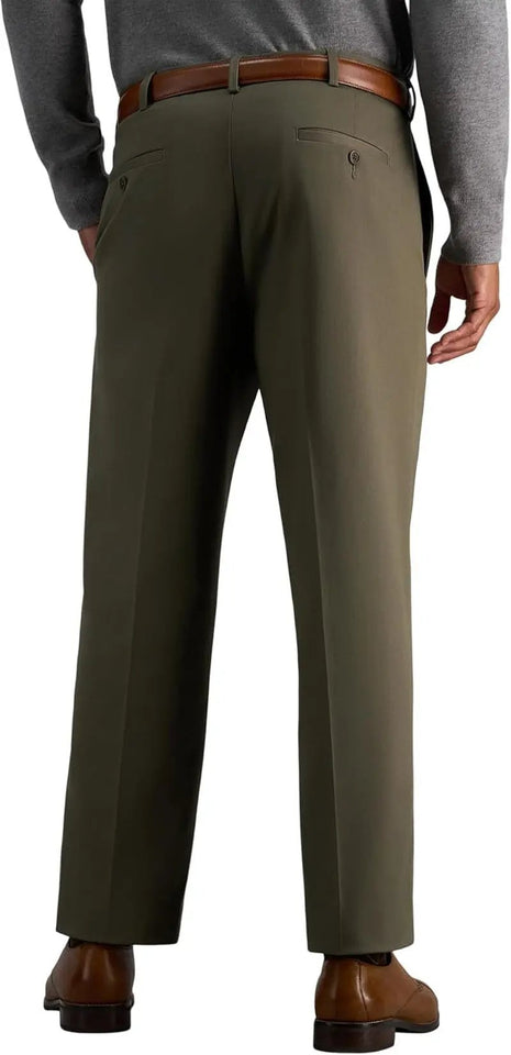 Elevate Your Wardrobe with Men's Premium No Iron Khaki Classic Fit Flat Front Casual Pants – Perfect for Every Occasion!