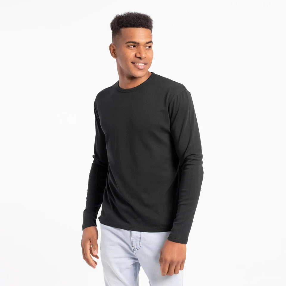 Men'S Organic Pima Long Sleeve Cotton T-Shirt - aura - fashionMen'S Organic Pima Long Sleeve Cotton T-ShirtSMen'S Organic Pima Long Sleeve Cotton T-Shirtaura - fashionaura - fashion