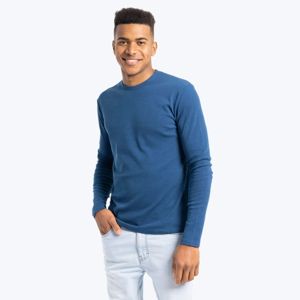 Men'S Organic Pima Long Sleeve Cotton T-Shirt - aura - fashionMen'S Organic Pima Long Sleeve Cotton T-ShirtSMen'S Organic Pima Long Sleeve Cotton T-Shirtaura - fashionaura - fashion