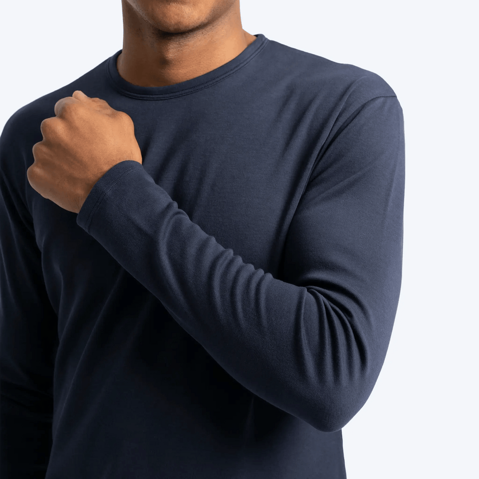 Men'S Organic Pima Long Sleeve Cotton T-Shirt - aura - fashionMen'S Organic Pima Long Sleeve Cotton T-ShirtSMen'S Organic Pima Long Sleeve Cotton T-Shirtaura - fashionaura - fashion
