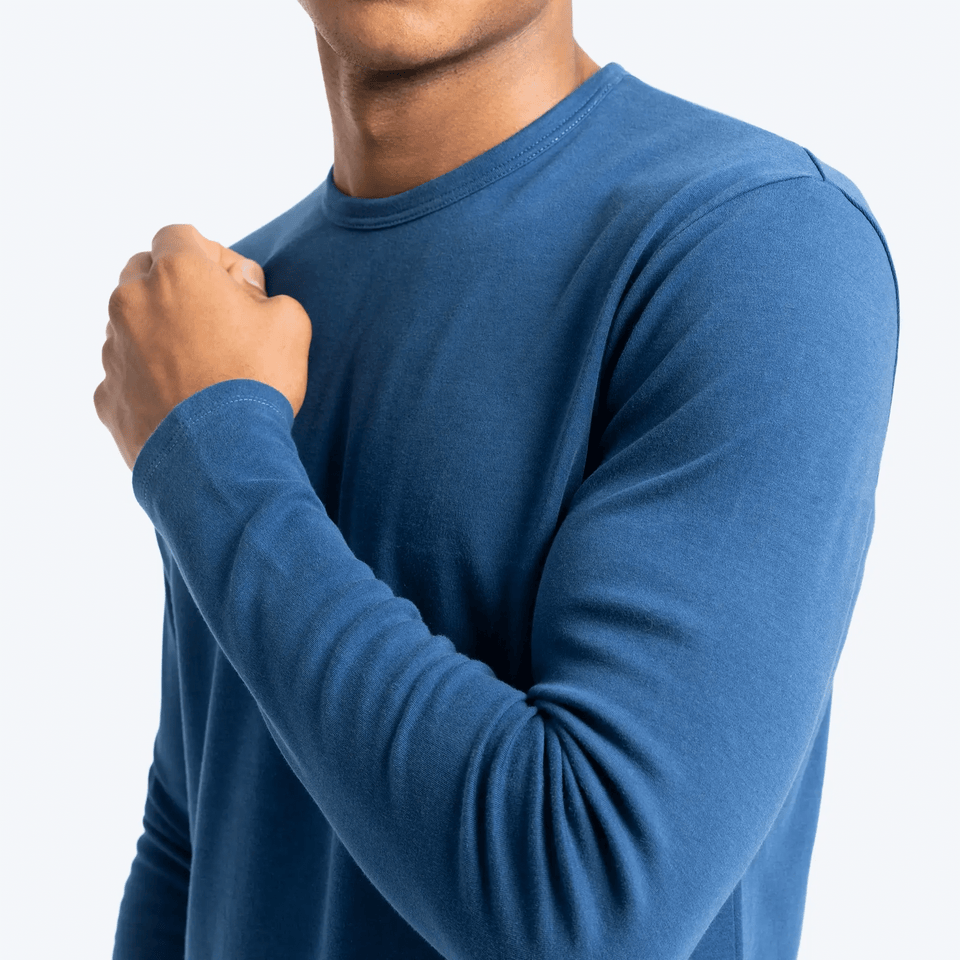 Men'S Organic Pima Long Sleeve Cotton T-Shirt - aura - fashionMen'S Organic Pima Long Sleeve Cotton T-ShirtSMen'S Organic Pima Long Sleeve Cotton T-Shirtaura - fashionaura - fashion