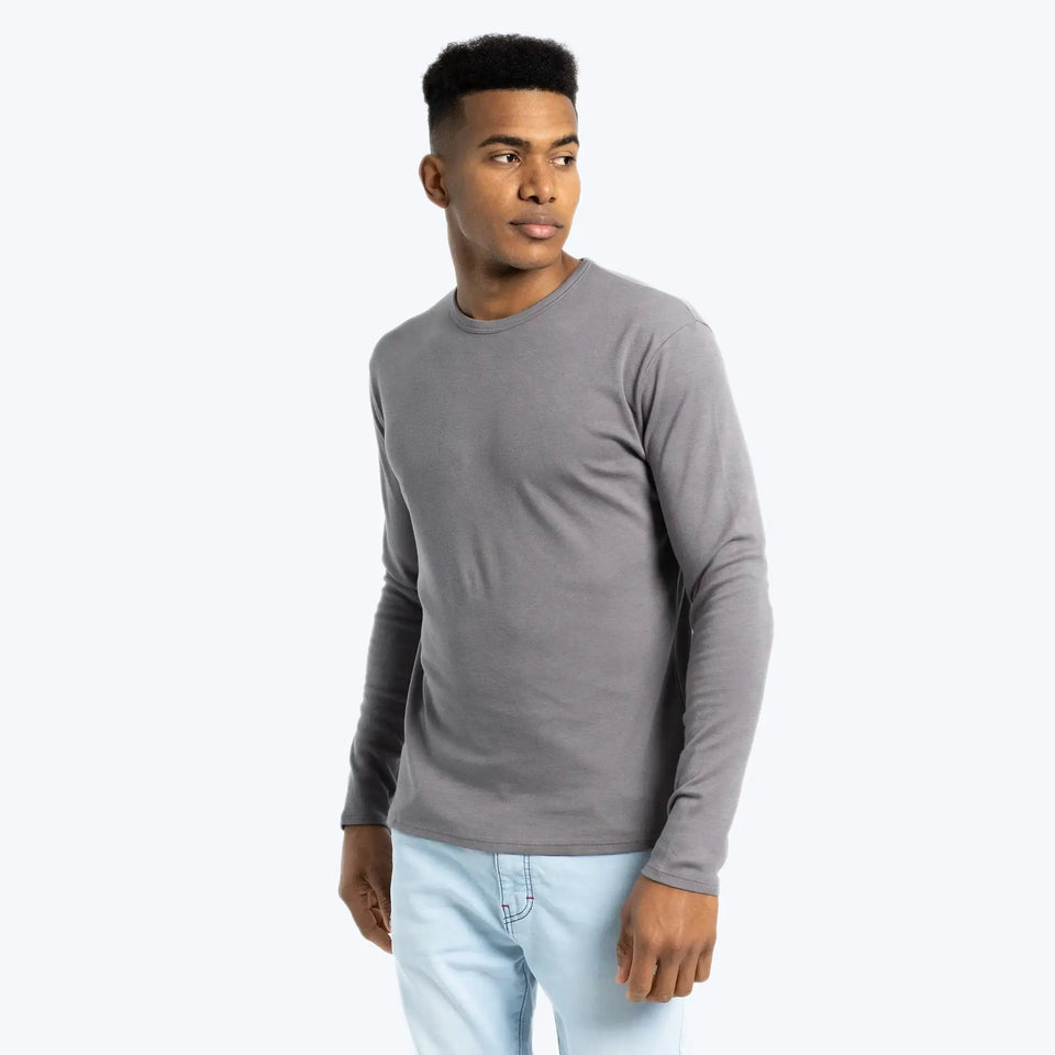 Men'S Organic Pima Long Sleeve Cotton T-Shirt - aura - fashionMen'S Organic Pima Long Sleeve Cotton T-ShirtSMen'S Organic Pima Long Sleeve Cotton T-Shirtaura - fashionaura - fashion